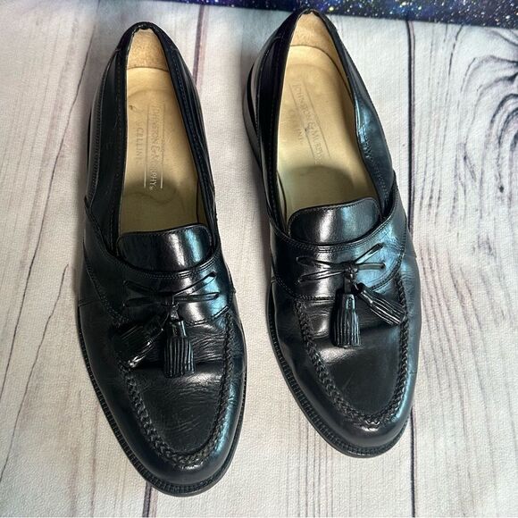 Johnston & Murphy Cellini Black Leather Tassel Loafers Dress Shoes Italy Men 8 M main image 5